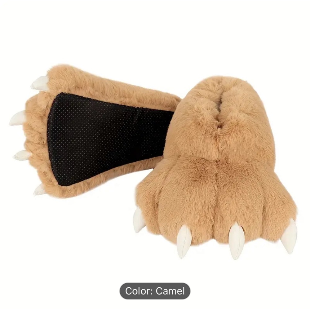 Giant fur paw slippers for all genders